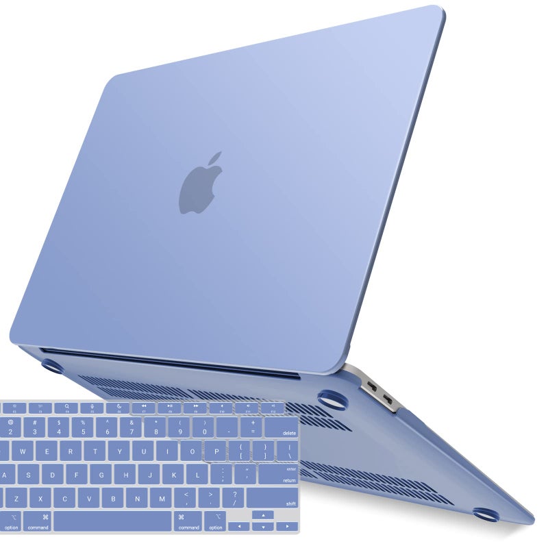 آي بينزر IBenzer متوافق مع حافظة MacBook Air 13 بوصة الجديدة 2022 2021 2020 M1 A2337 A2179 A1932 حافظة بلاستيكية صلبة مع غطاء لوحة مفاتيح لشاشة Mac Retina مع معرف اللمس باللون الأزرق MMA-T13SRL+1 - Image 1